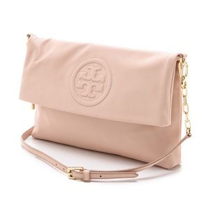 Tory Burch Crossbody Fold Over Bombe Leather Bag
